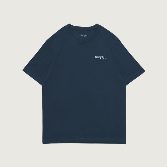 Simply . Women's Oversized Embroidery T Shirt (Navy) [270gsm]